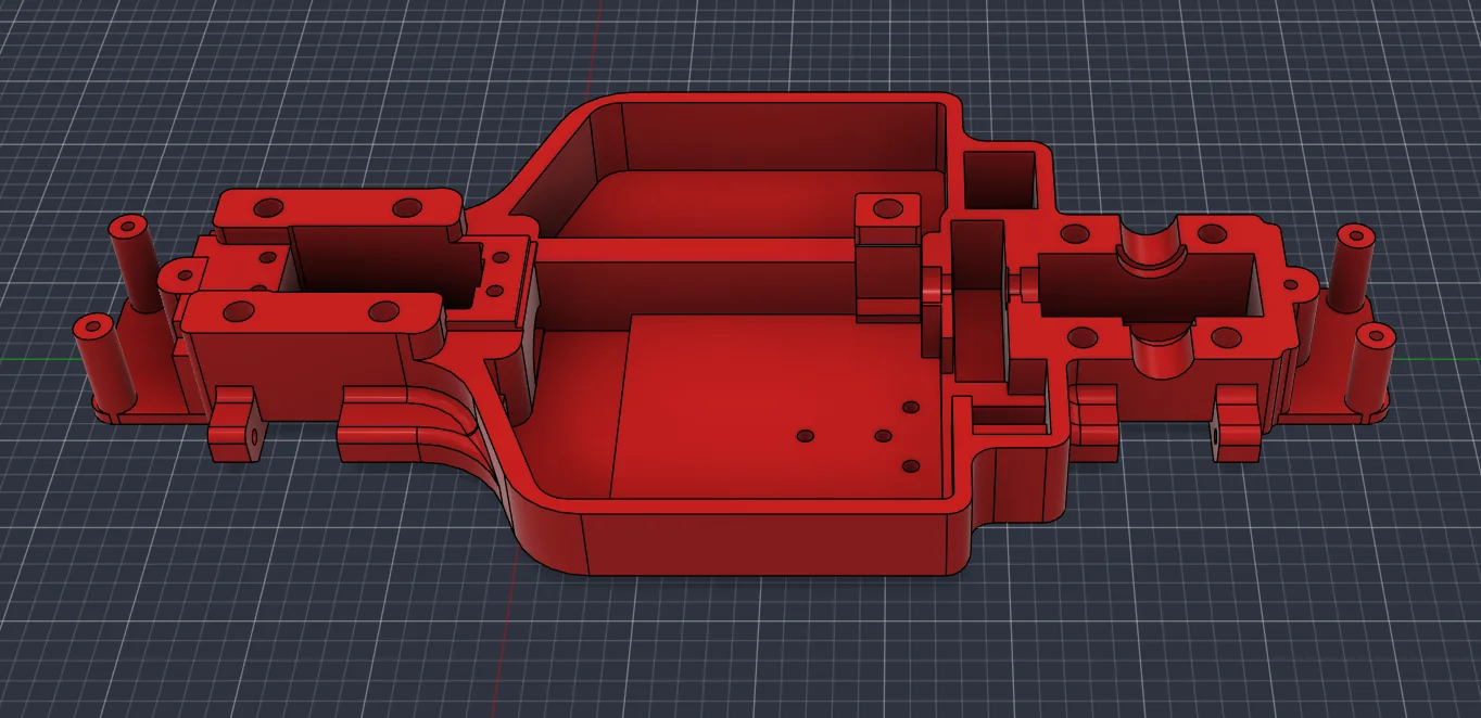 CAD model of custom RC chassis
