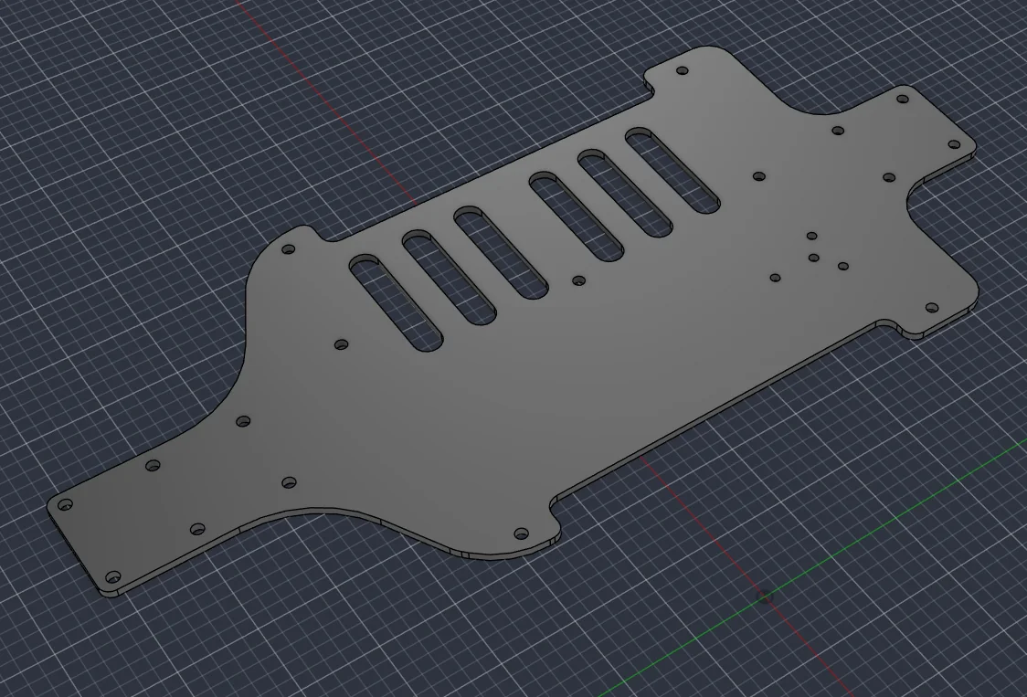 CAD design for carbon fibre chassis plate
