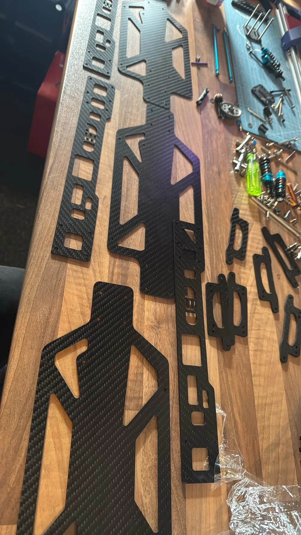 CNC cut carbon fibre chassis components